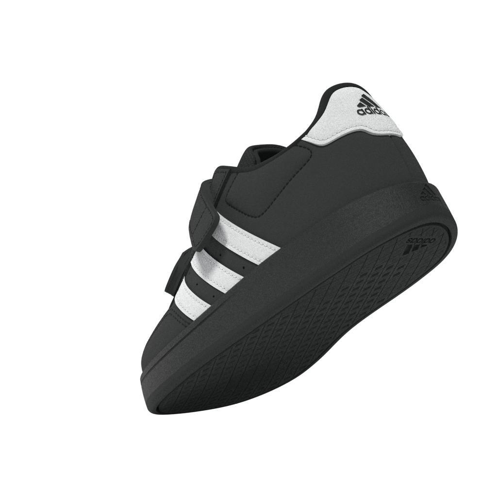 Unisex Kids Breaknet Lifestyle Court Two-Strap Hook-And-Loop Shoes, Black, A901_ONE, large image number 4