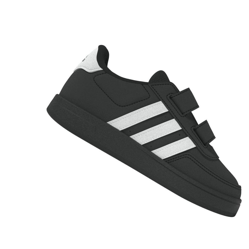 Unisex Kids Breaknet Lifestyle Court Two-Strap Hook-And-Loop Shoes, Black, A901_ONE, large image number 9