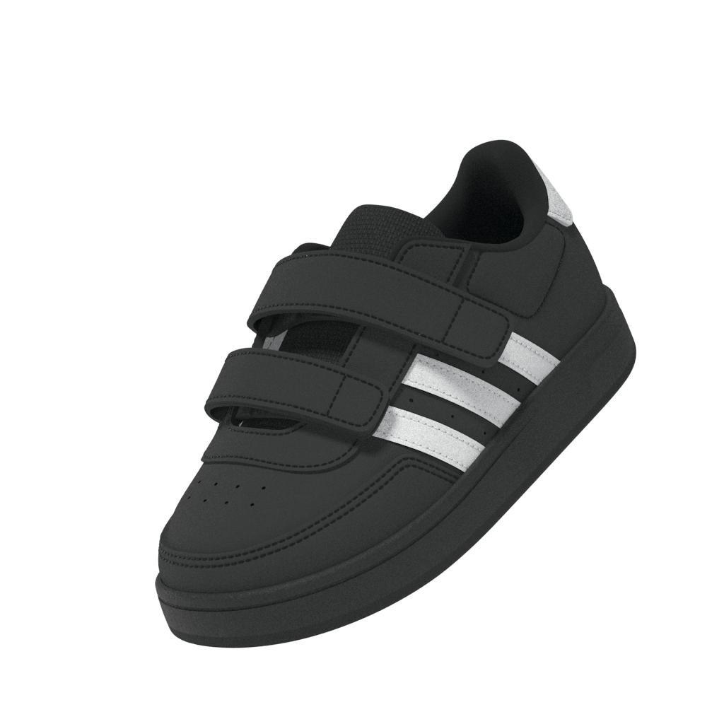 Unisex Kids Breaknet Lifestyle Court Two-Strap Hook-And-Loop Shoes, Black, A901_ONE, large image number 10