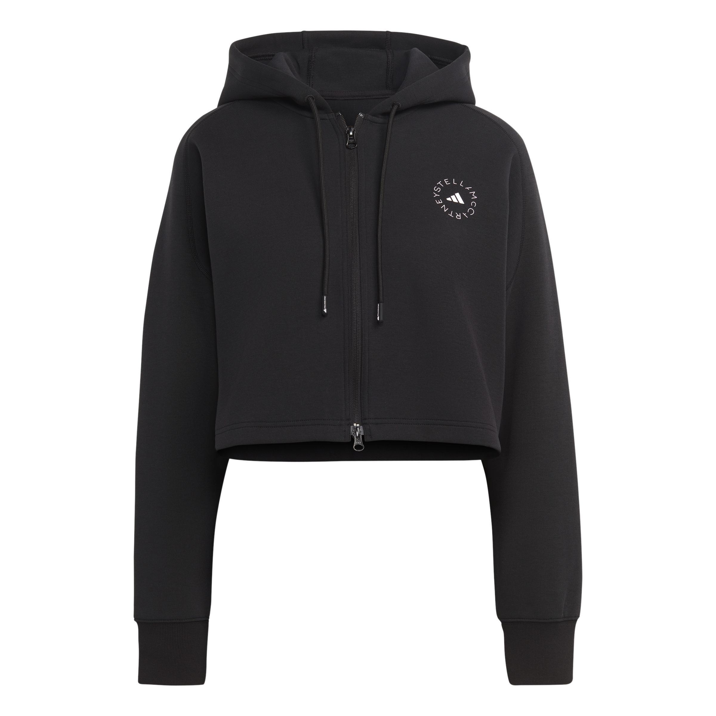 By Stella Mccartney Cropped Hoodie, Black, A901_ONE, large image number 0