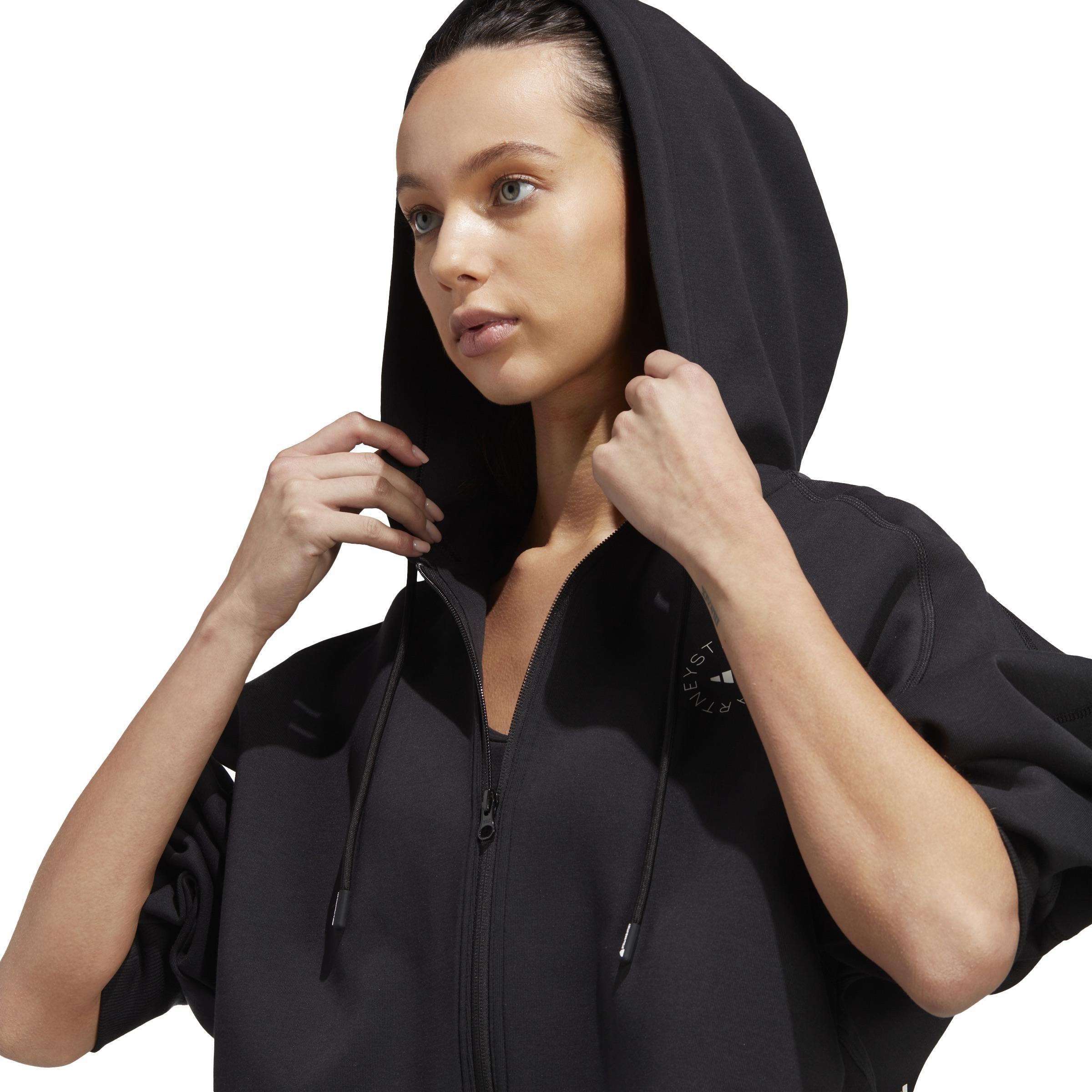 By Stella Mccartney Cropped Hoodie, Black, A901_ONE, large image number 1