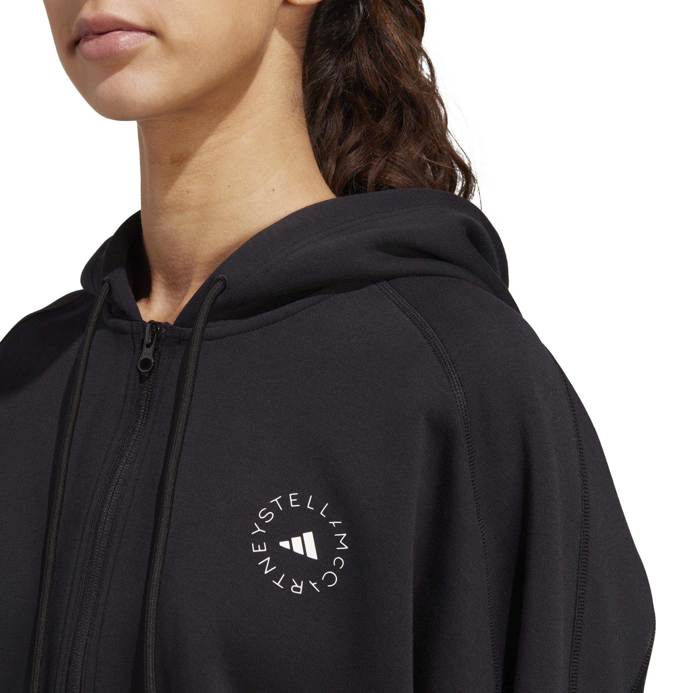 By Stella Mccartney Cropped Hoodie, Black, A901_ONE, large image number 5