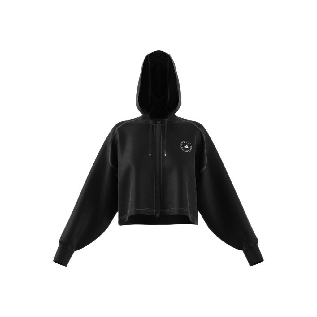 By Stella Mccartney Cropped Hoodie, Black, A901_ONE, large image number 6