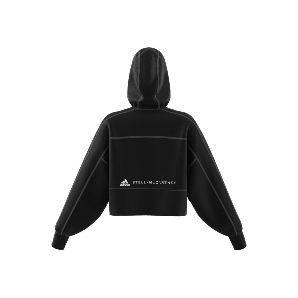 By Stella Mccartney Cropped Hoodie, Black, A901_ONE, large image number 8