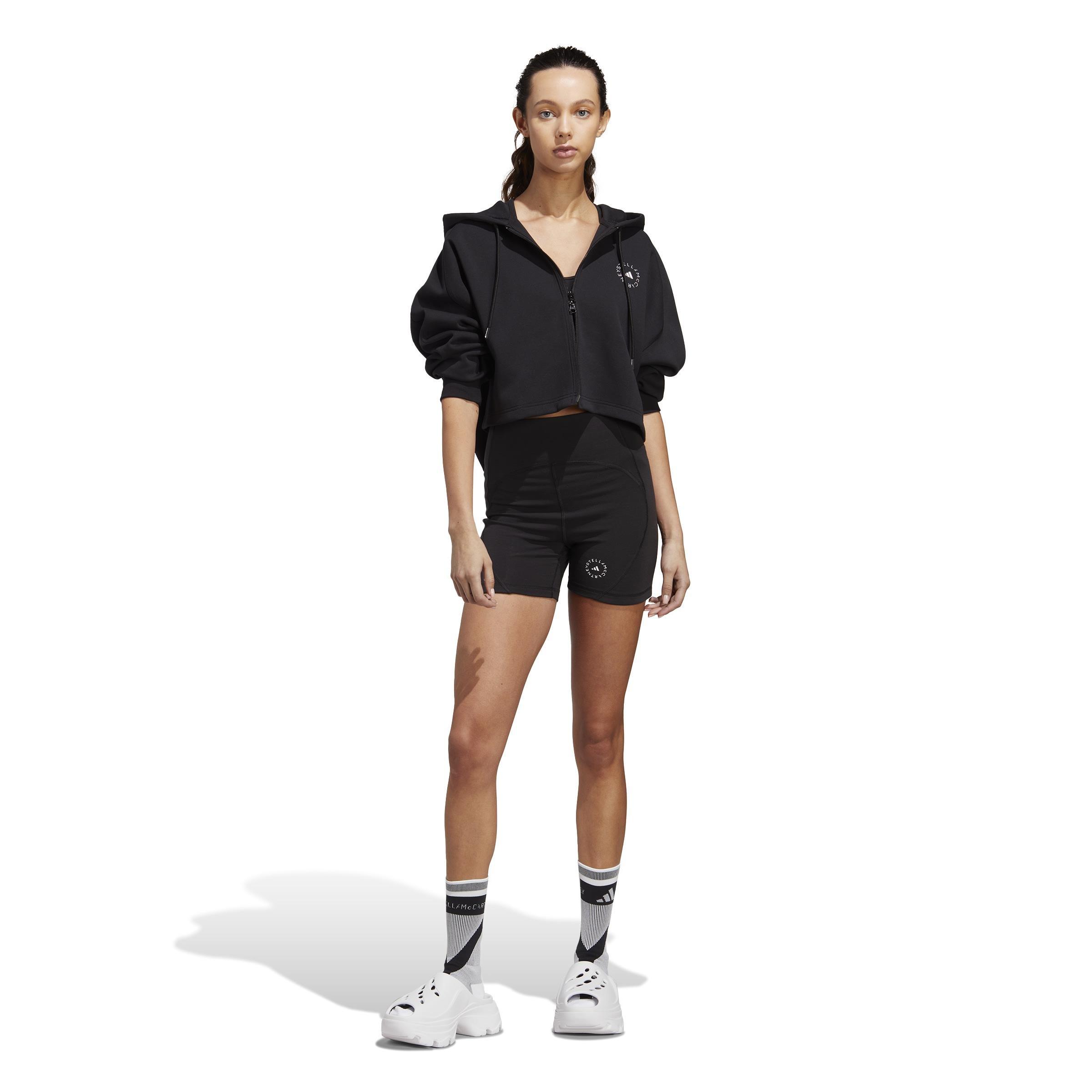 By Stella Mccartney Cropped Hoodie, Black, A901_ONE, large image number 14