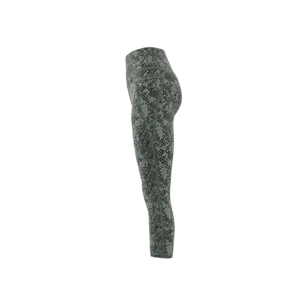 Optime Stash Pocket Training Animal Print 7/8 Leggings, Green, , large image number 4