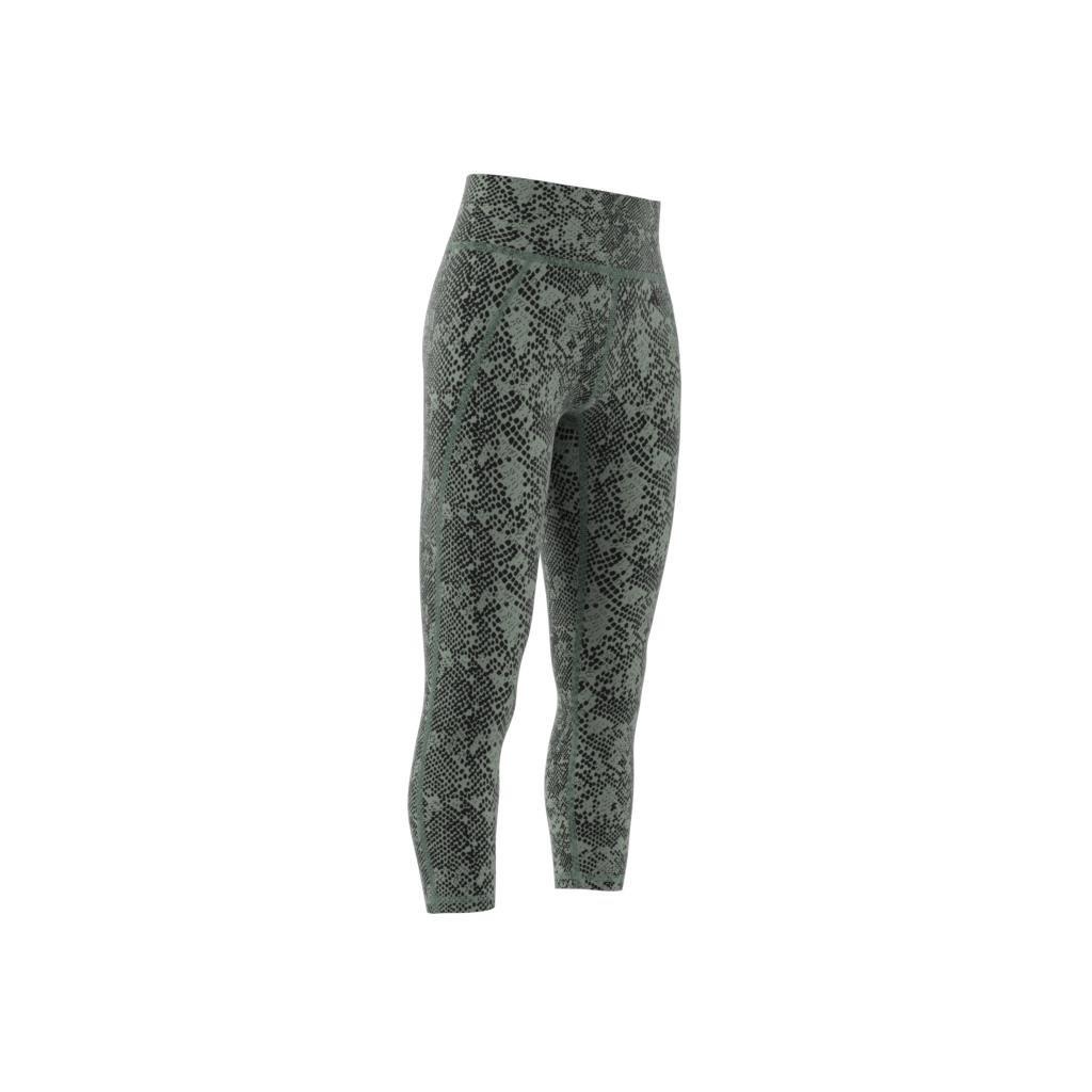 Optime Stash Pocket Training Animal Print 7/8 Leggings, Green, , large image number 6