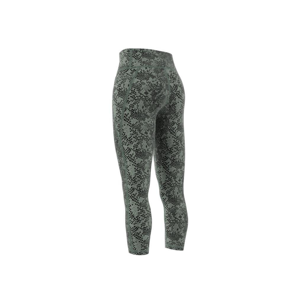Optime Stash Pocket Training Animal Print 7/8 Leggings, Green, , large image number 9