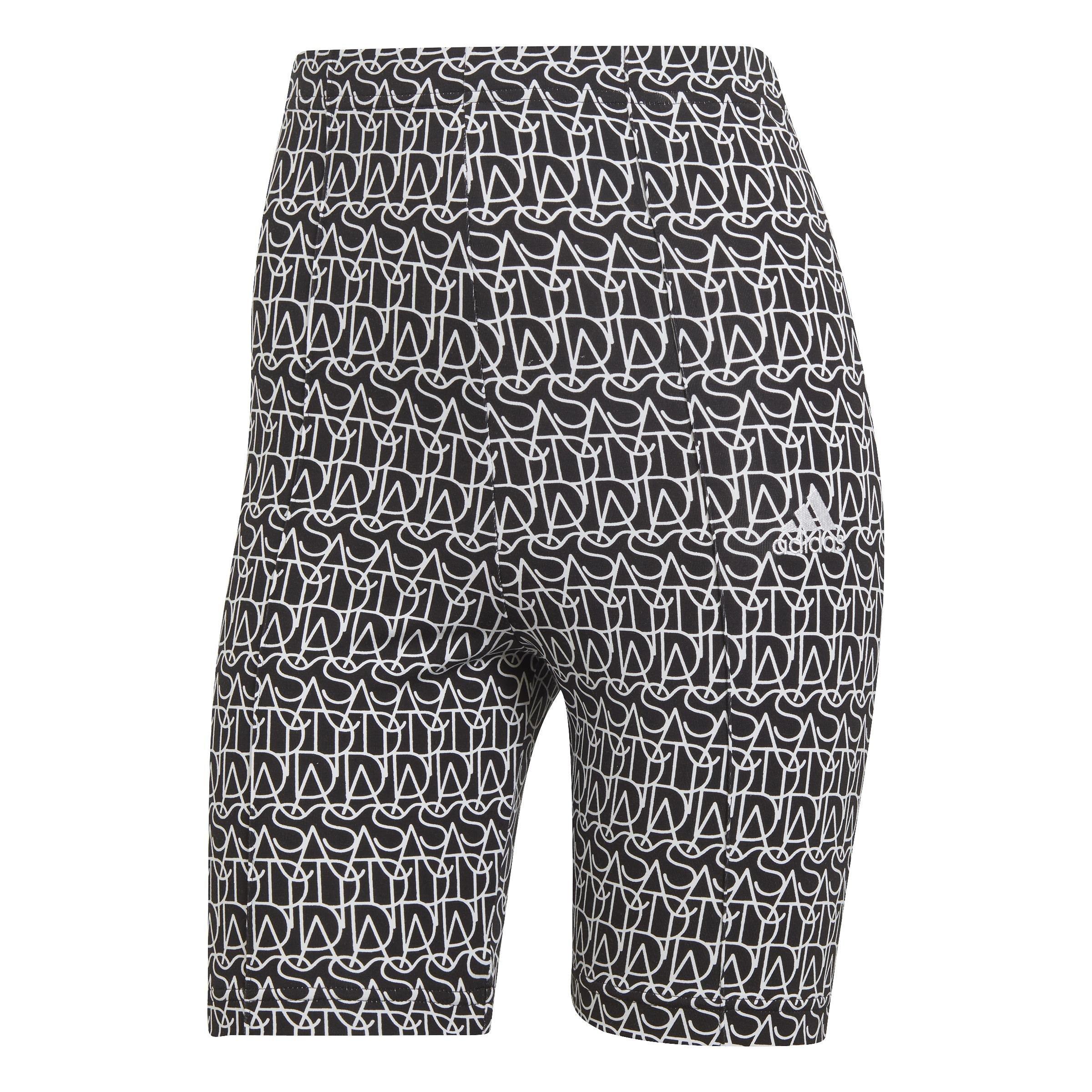 Allover Graphic Biker Shorts, Black, , large image number 1