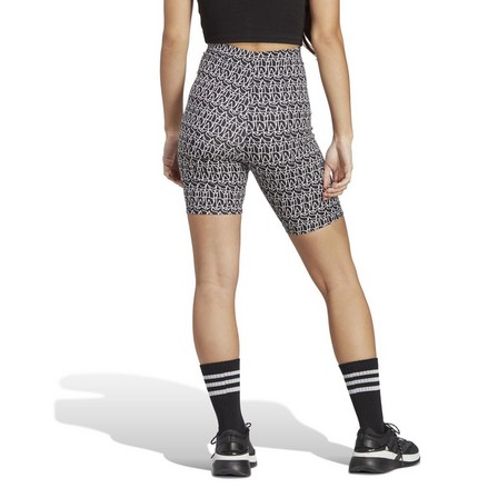 Women Allover Adidas Graphic Biker Shorts, Black, A901_ONE, large image number 2