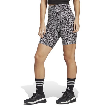 Women Allover Adidas Graphic Biker Shorts, Black, A901_ONE, large image number 12