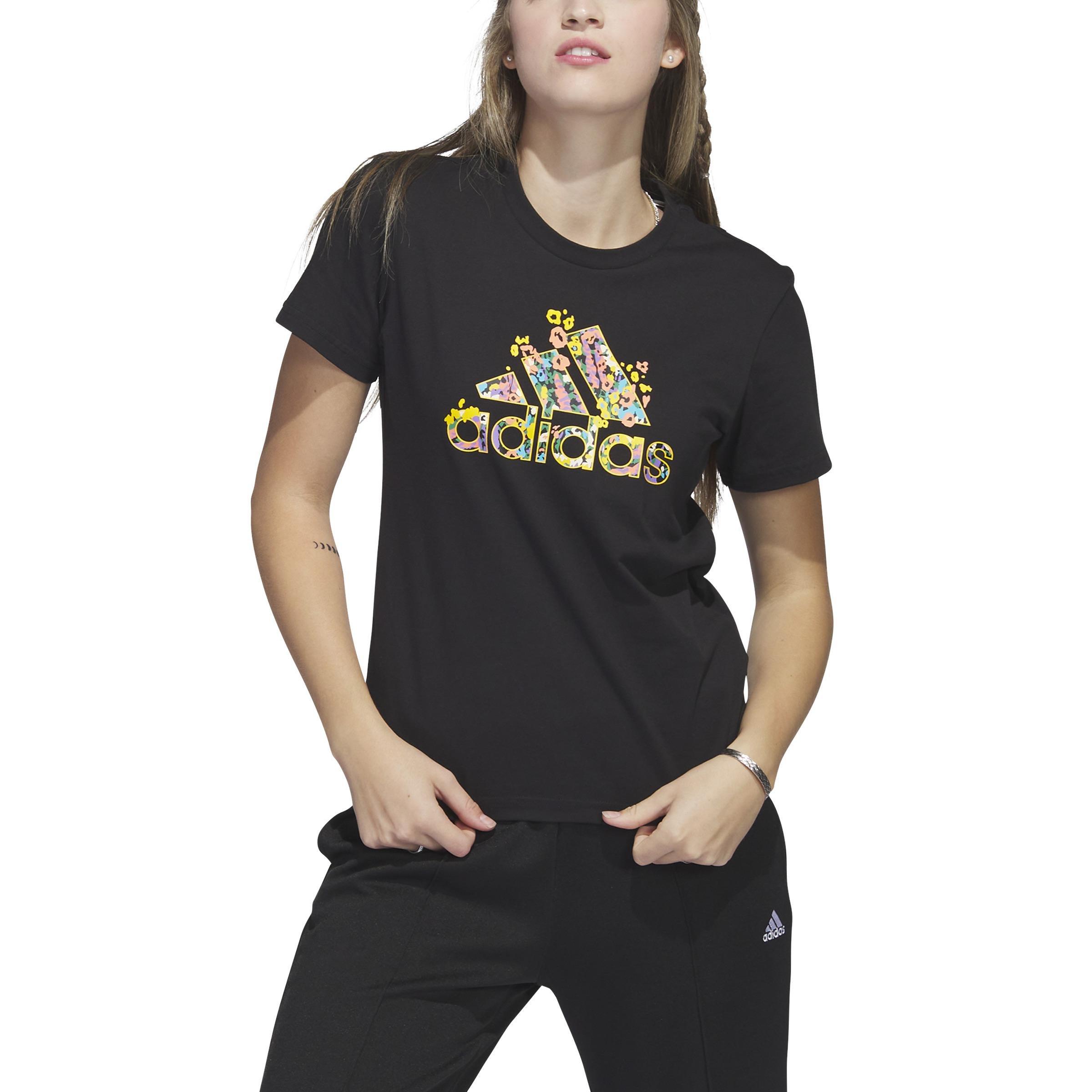 Floral Badge of Sport Graphic T-Shirt, Black, A901_ONE, large image number 1