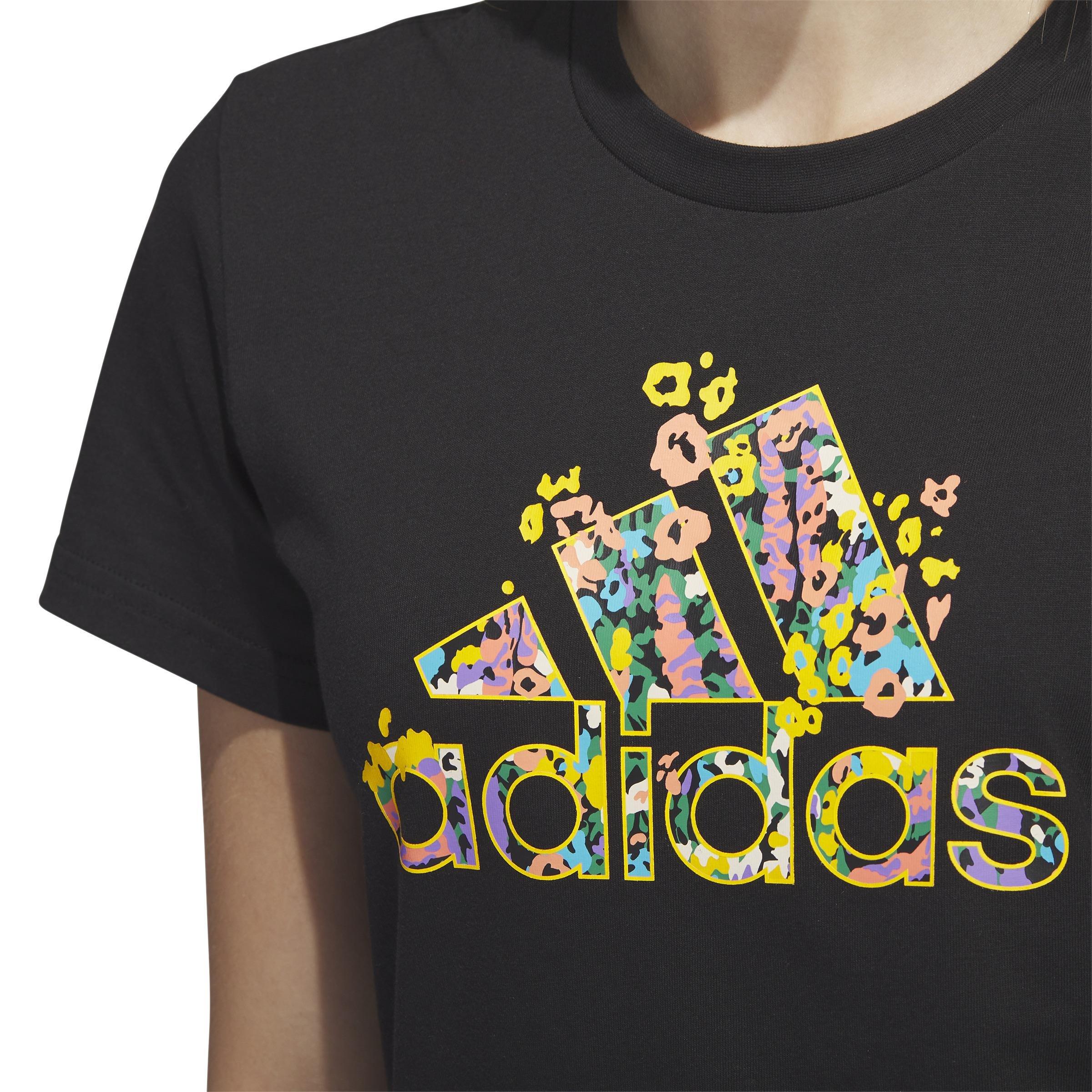 Floral Badge of Sport Graphic T-Shirt, Black, A901_ONE, large image number 4