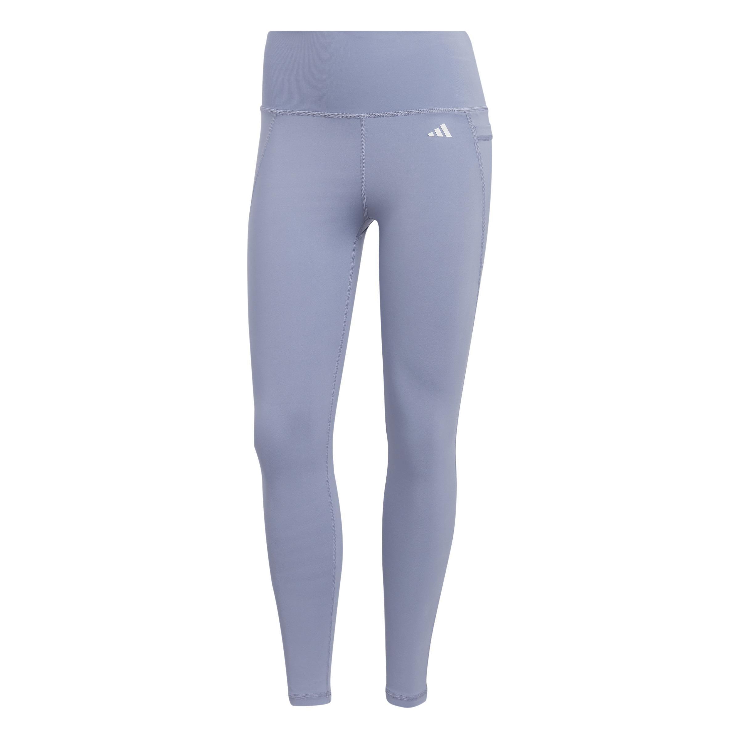 LADIES Adidas Light Blue 3-Stripes 7/8 Leggings Pants Leggings