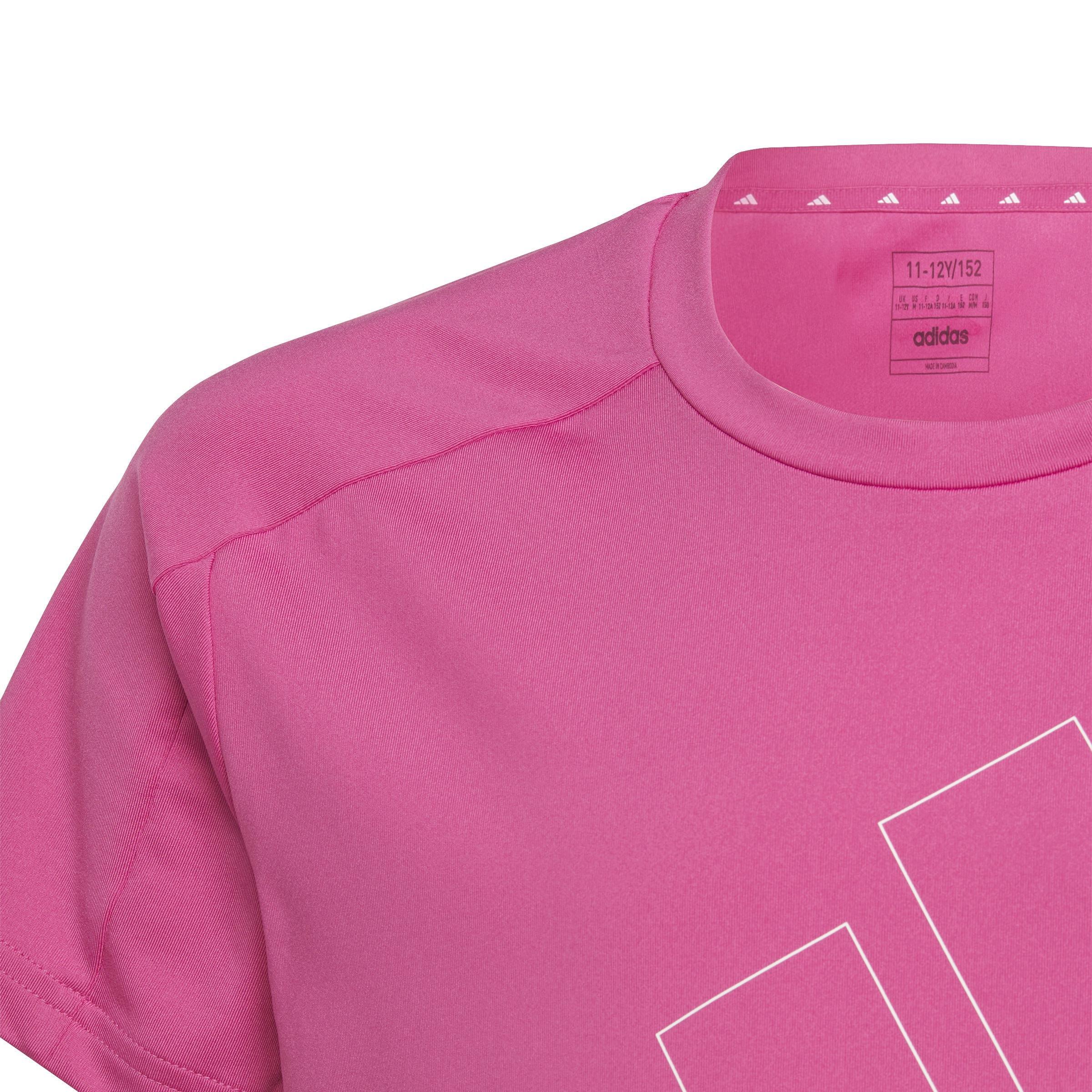 Kids Essentials AEROREADY Regular-Fit Logo T-Shirt, Pink, A901_ONE, large image number 4