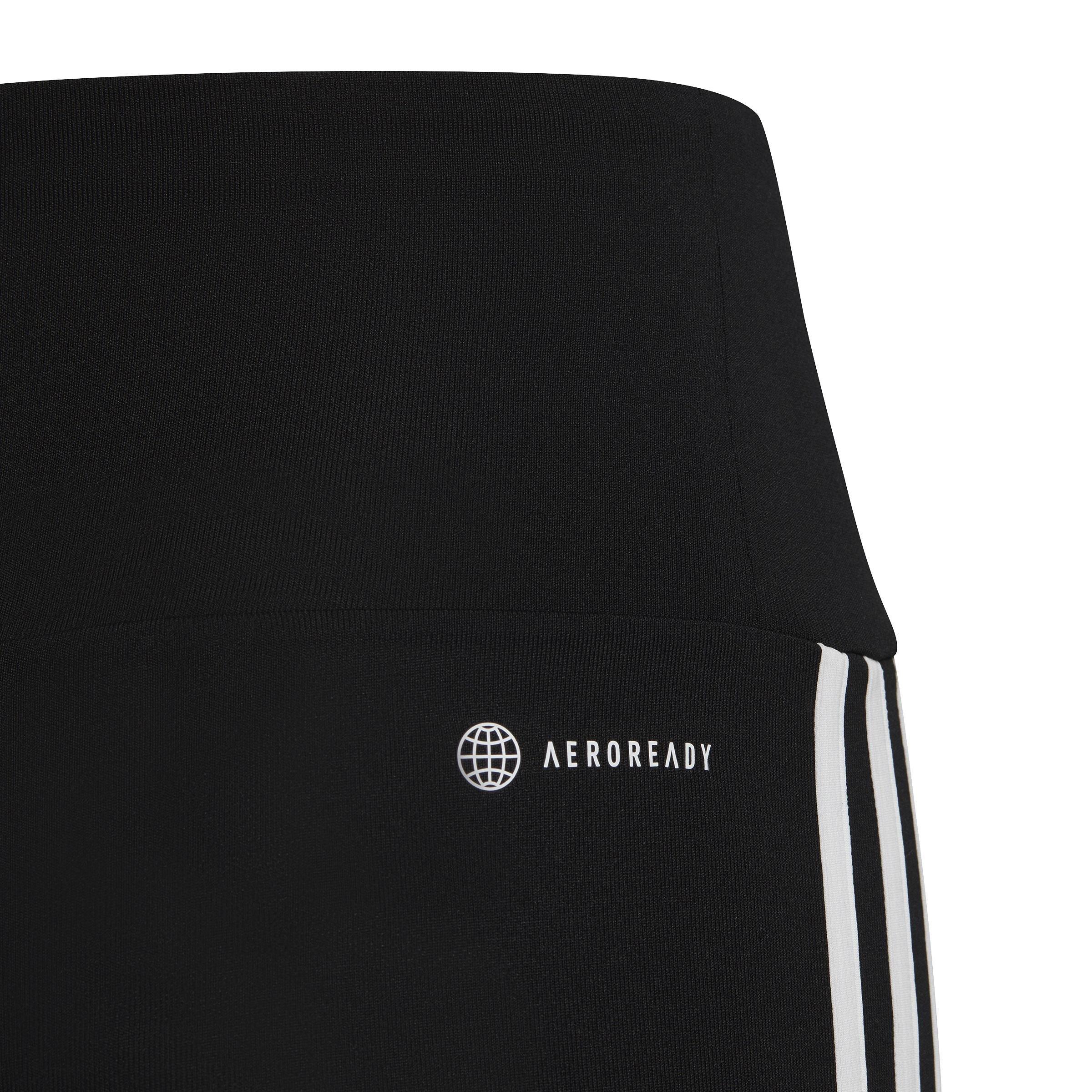 Kids Essentials AEROREADY 3-Stripes High-Waisted Leggings, Black, , large image number 5
