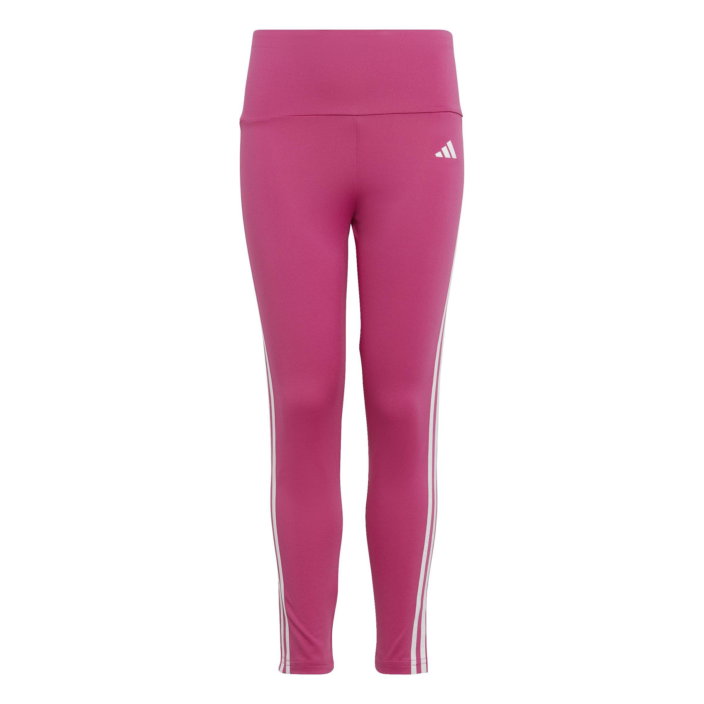 Kids Aeroready 3-Stripes Leggings, Pink, , large image number 0