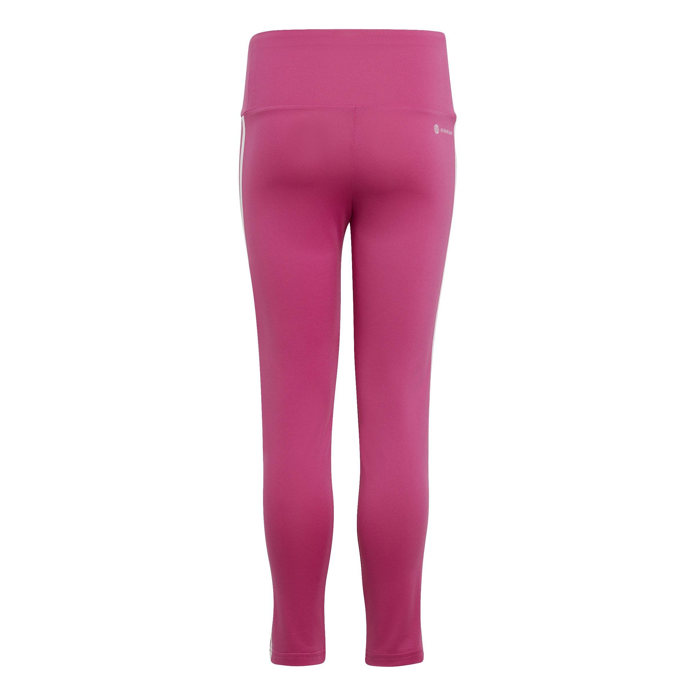 Kids Aeroready 3-Stripes Leggings, Pink, , large image number 2