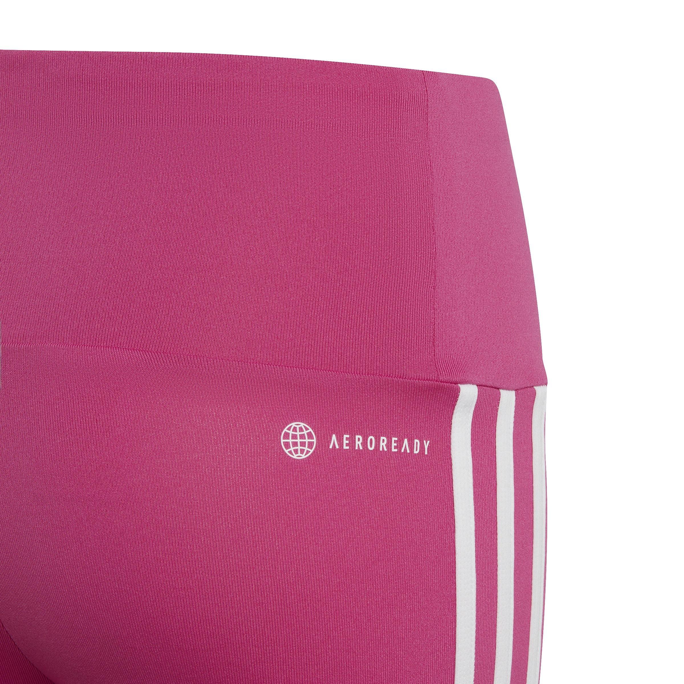 Kids Aeroready 3-Stripes Leggings, Pink, A901_ONE, large image number 5