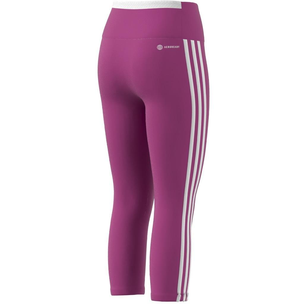 Kids Aeroready 3-Stripes Leggings, Pink, A901_ONE, large image number 6