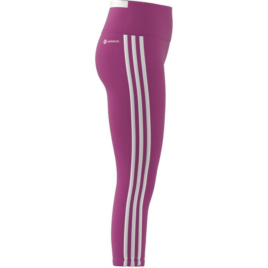 Kids Aeroready 3-Stripes Leggings, Pink, A901_ONE, large image number 9