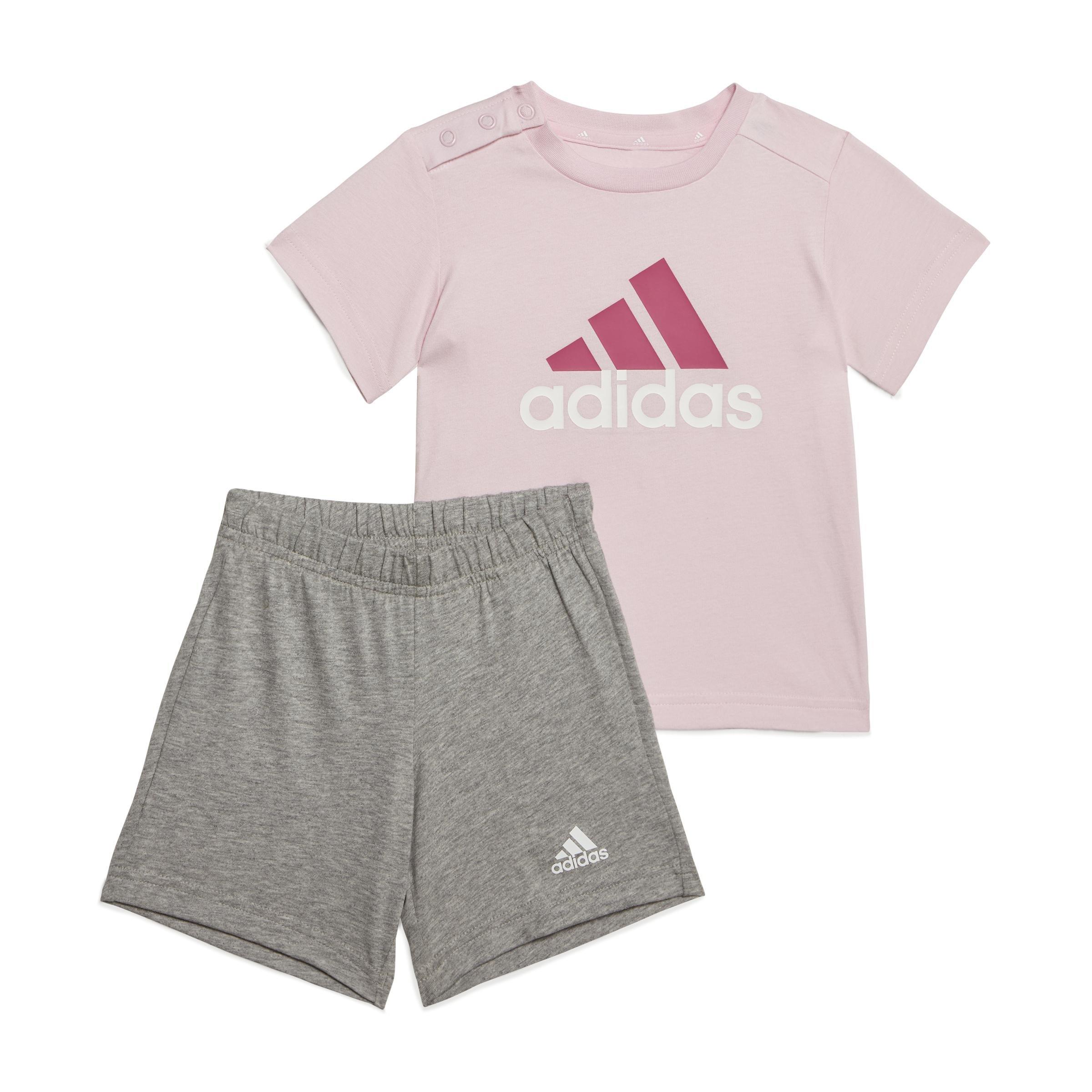 Unisex Kids Organic Cotton Tee And Shorts Set, Pink, A901_ONE, large image number 0