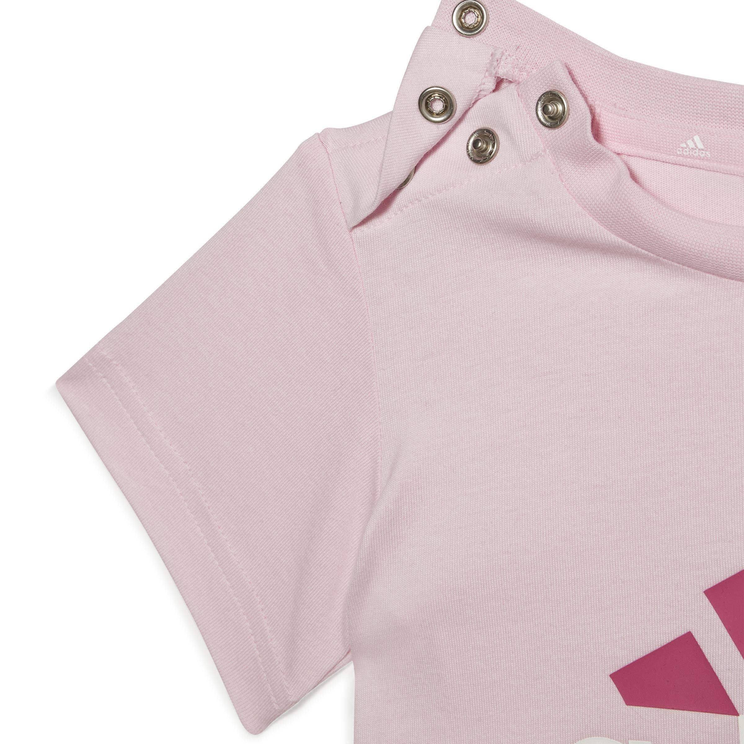 Unisex Kids Organic Cotton Tee And Shorts Set, Pink, A901_ONE, large image number 3