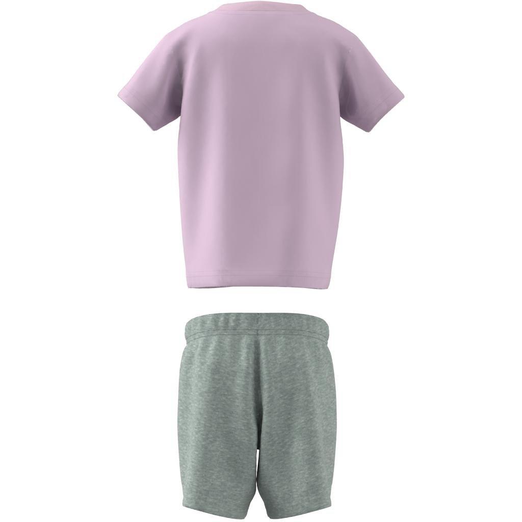 Unisex Kids Organic Cotton Tee And Shorts Set, Pink, A901_ONE, large image number 4