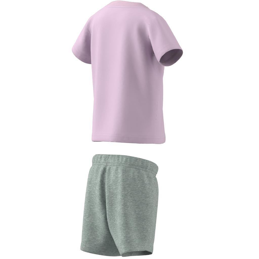 Unisex Kids Organic Cotton Tee And Shorts Set, Pink, A901_ONE, large image number 5