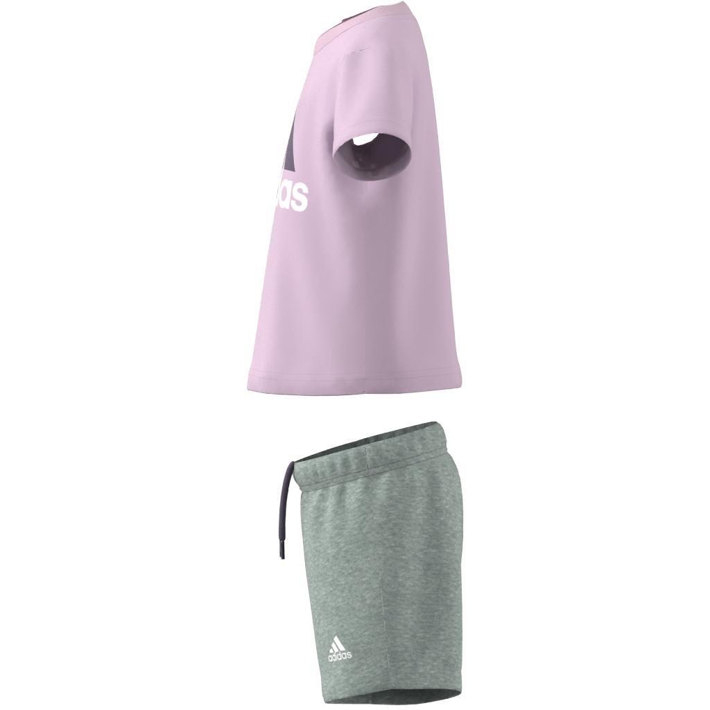 Unisex Kids Organic Cotton Tee And Shorts Set, Pink, A901_ONE, large image number 6
