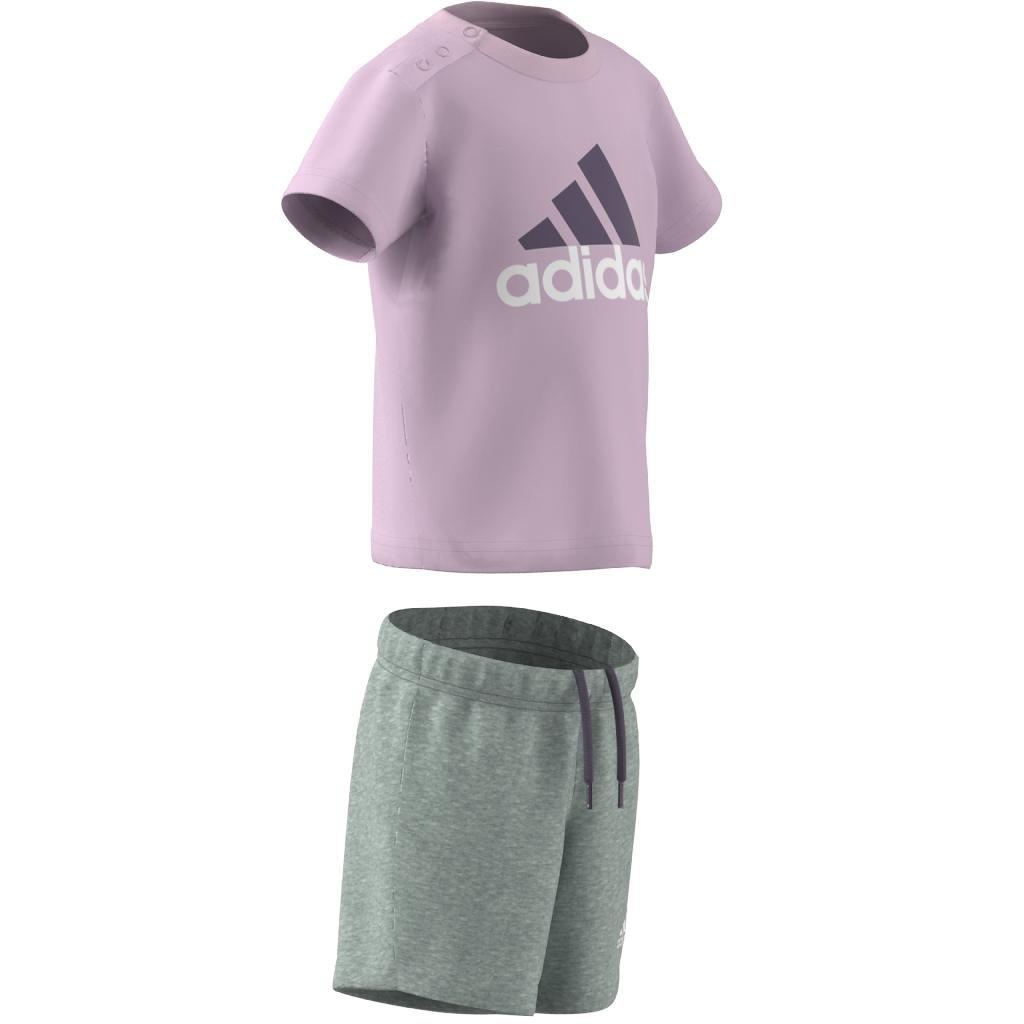 Unisex Kids Organic Cotton Tee And Shorts Set, Pink, A901_ONE, large image number 7