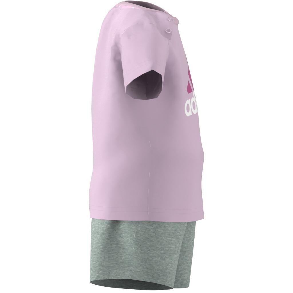 Unisex Kids Organic Cotton Tee And Shorts Set, Pink, A901_ONE, large image number 8