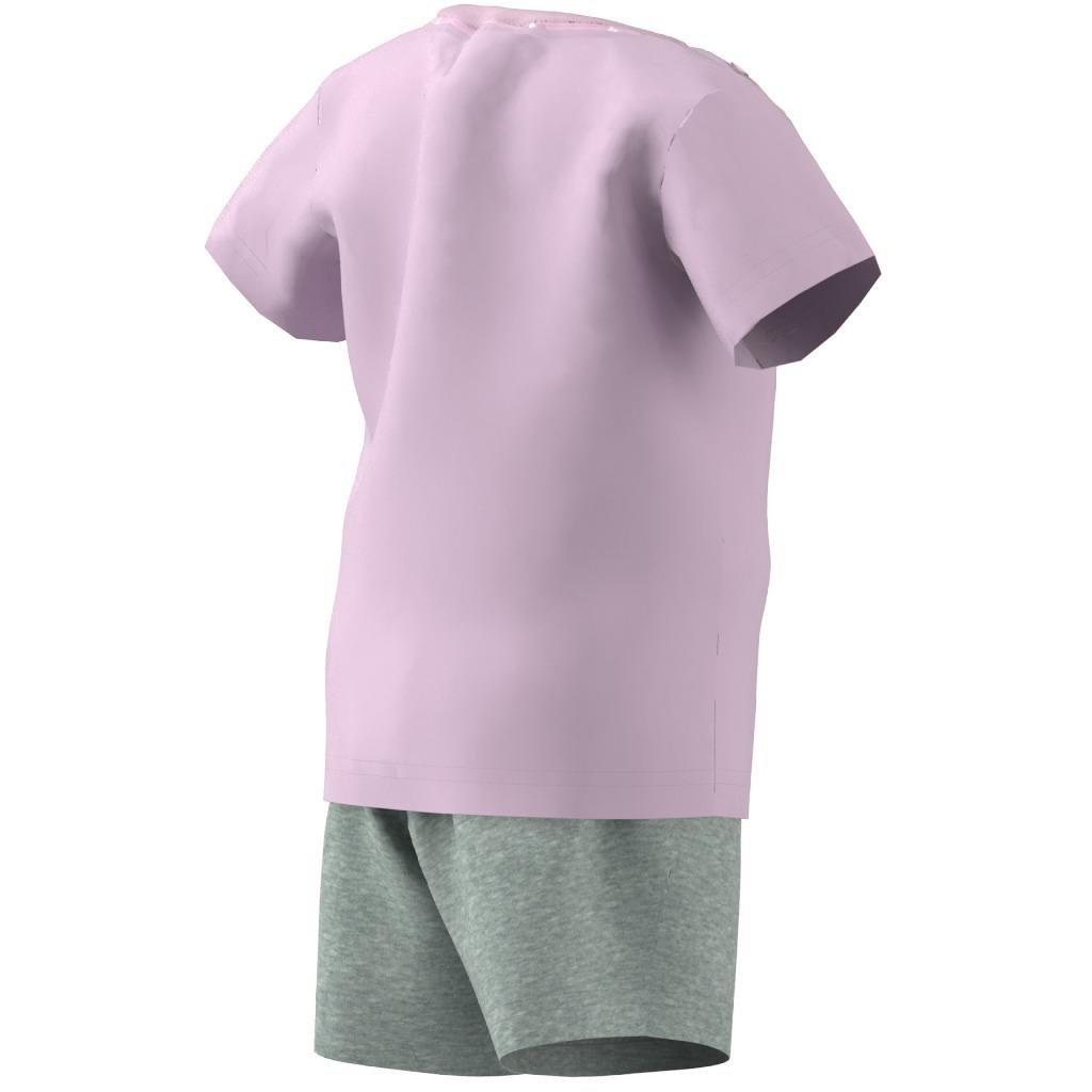 Unisex Kids Organic Cotton Tee And Shorts Set, Pink, A901_ONE, large image number 10
