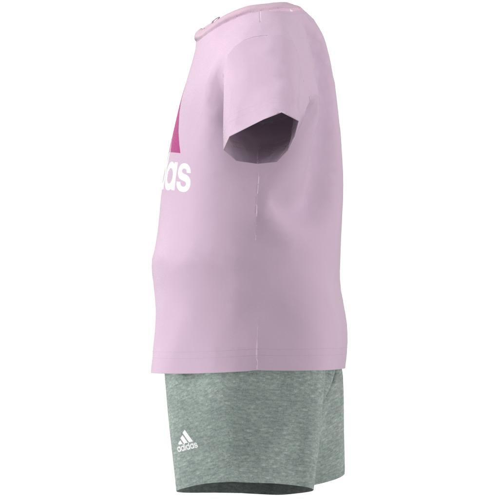 Unisex Kids Organic Cotton Tee And Shorts Set, Pink, A901_ONE, large image number 13