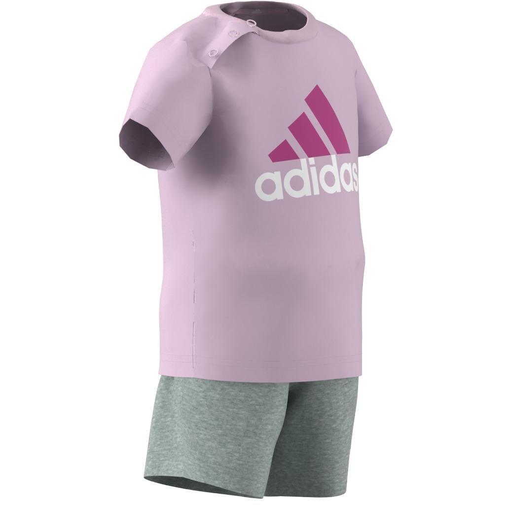 Unisex Kids Organic Cotton Tee And Shorts Set, Pink, A901_ONE, large image number 15