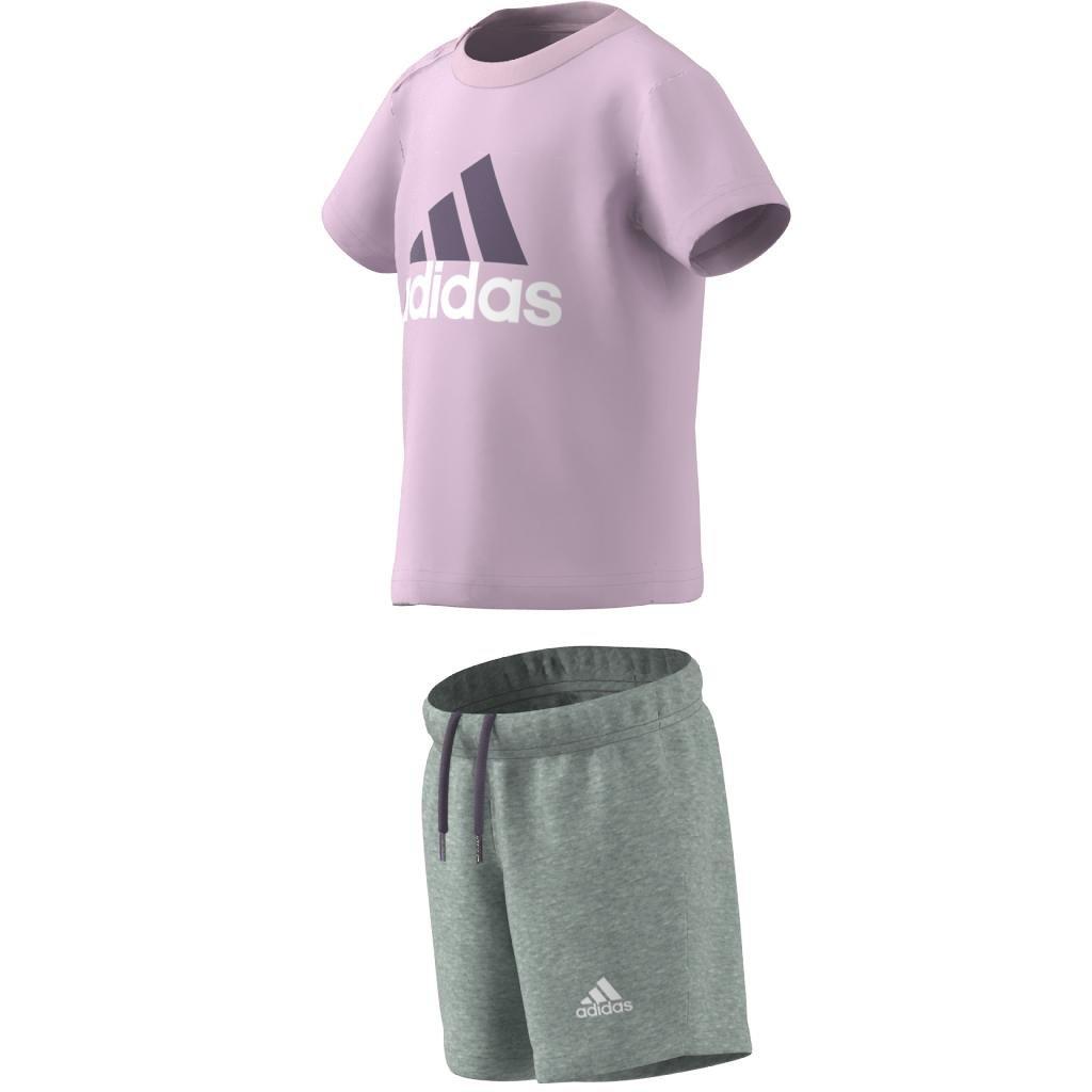 Unisex Kids Organic Cotton Tee And Shorts Set, Pink, A901_ONE, large image number 16