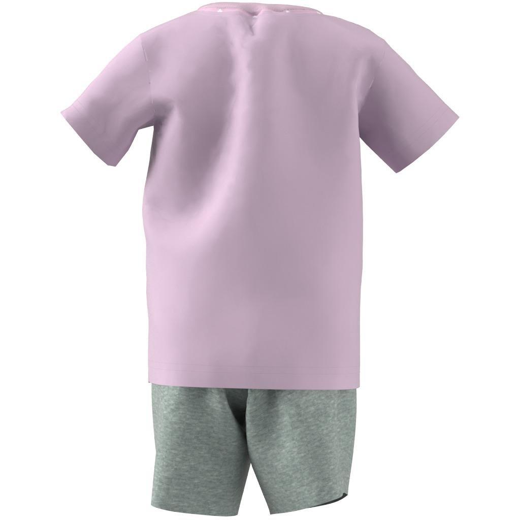 Unisex Kids Organic Cotton Tee And Shorts Set, Pink, A901_ONE, large image number 17