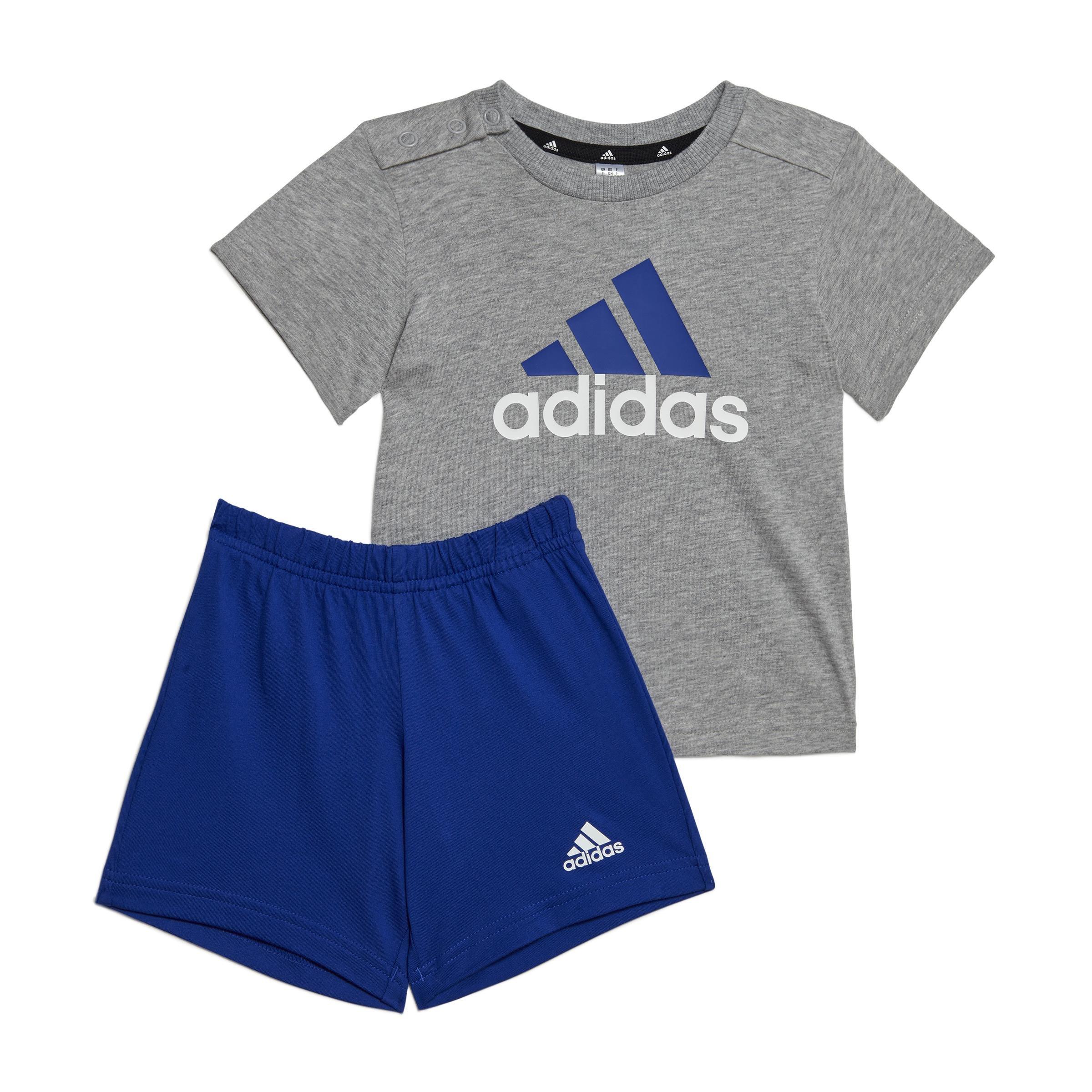 Unisex Kids Organic Cotton Tee And Shorts Set, Grey, A901_ONE, large image number 1