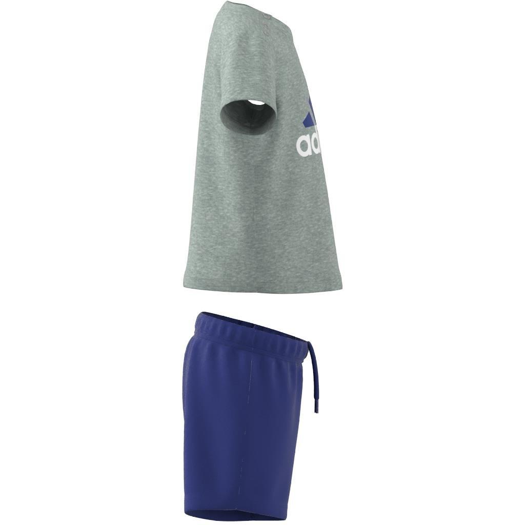Unisex Kids Organic Cotton Tee And Shorts Set, Grey, A901_ONE, large image number 8