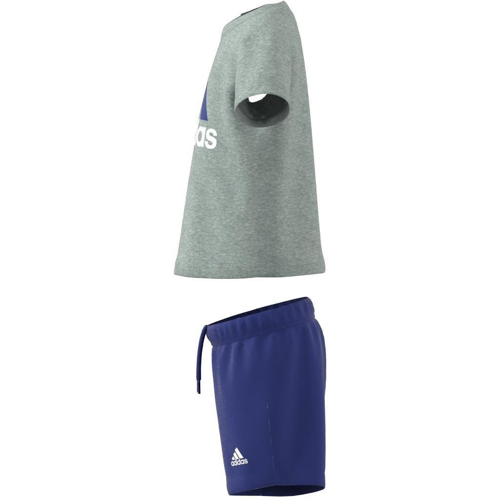 Unisex Kids Organic Cotton Tee And Shorts Set, Grey, A901_ONE, large image number 9