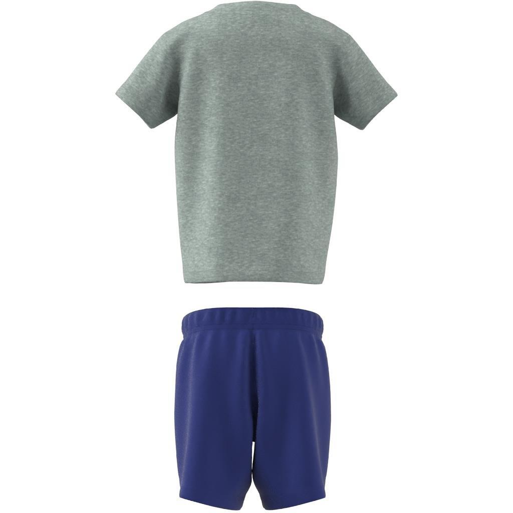 Unisex Kids Organic Cotton Tee And Shorts Set, Grey, A901_ONE, large image number 10