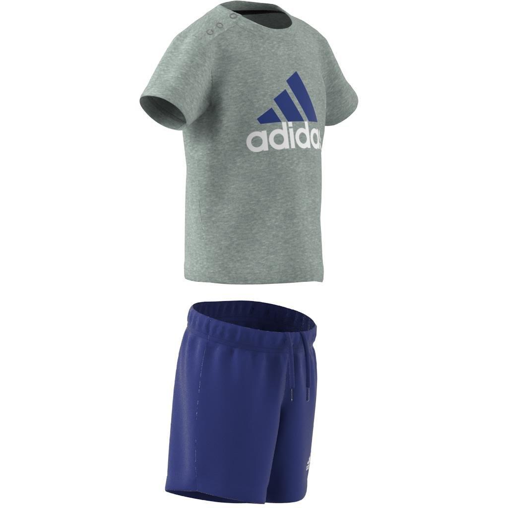Unisex Kids Organic Cotton Tee And Shorts Set, Grey, A901_ONE, large image number 12