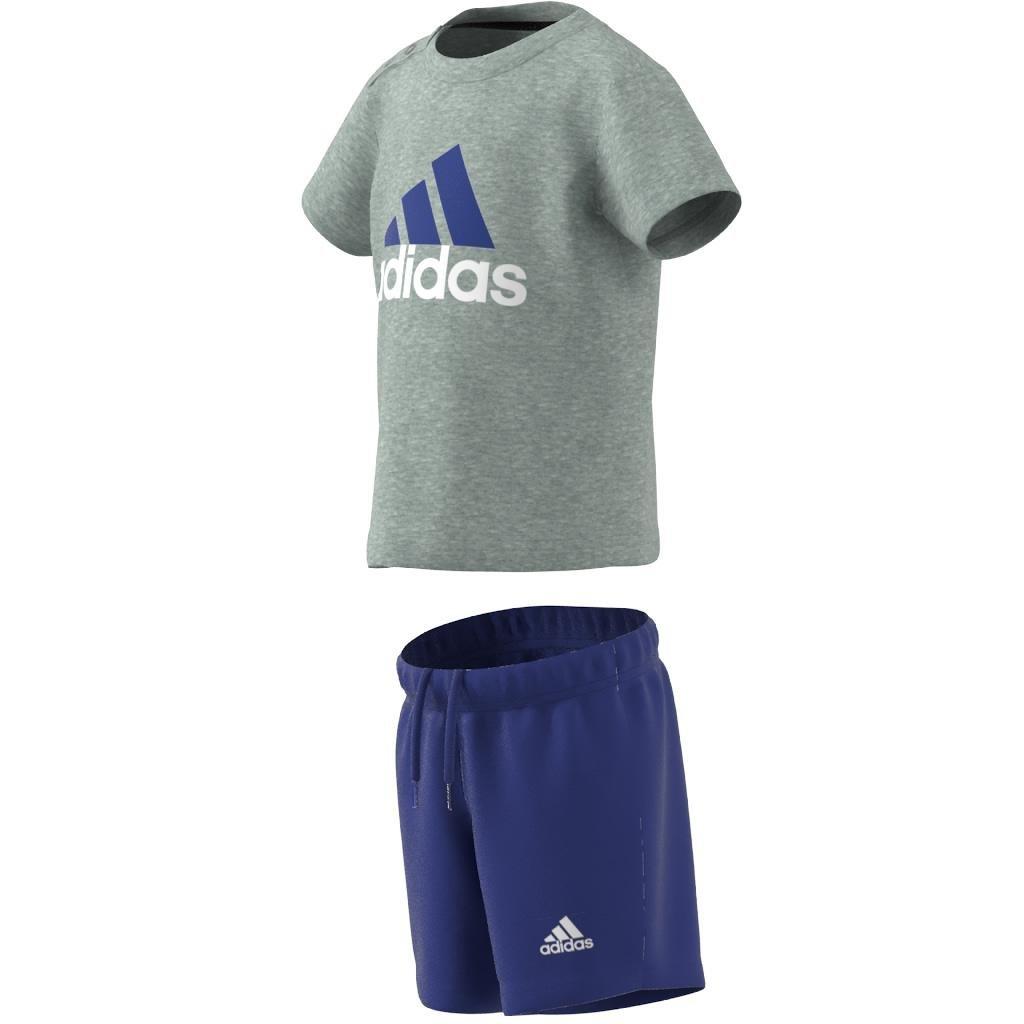 Unisex Kids Organic Cotton Tee And Shorts Set, Grey, A901_ONE, large image number 14