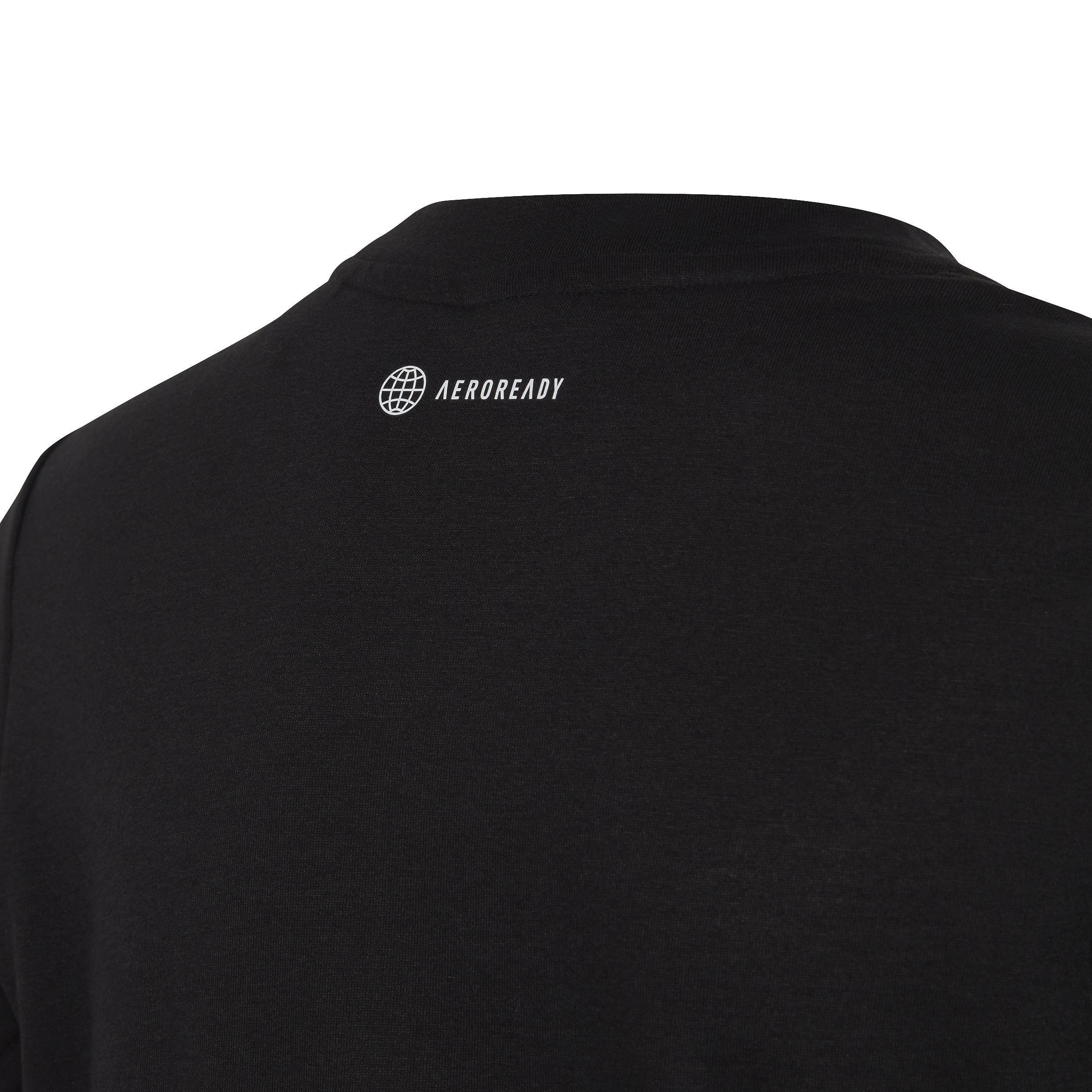Kids Aeroready Graphic T-Shirt, Black, A901_ONE, large image number 4