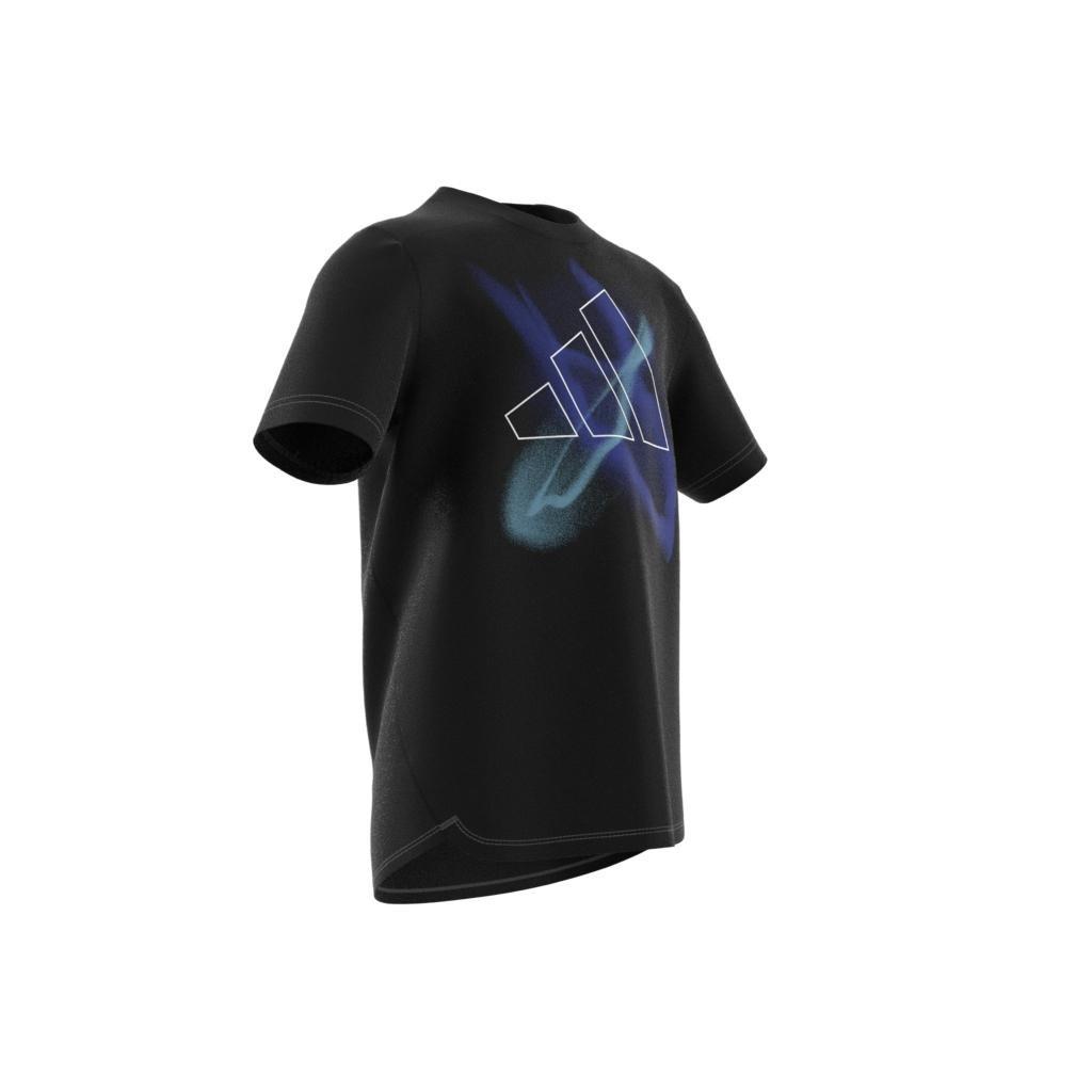 Kids Aeroready Graphic T-Shirt, Black, A901_ONE, large image number 8