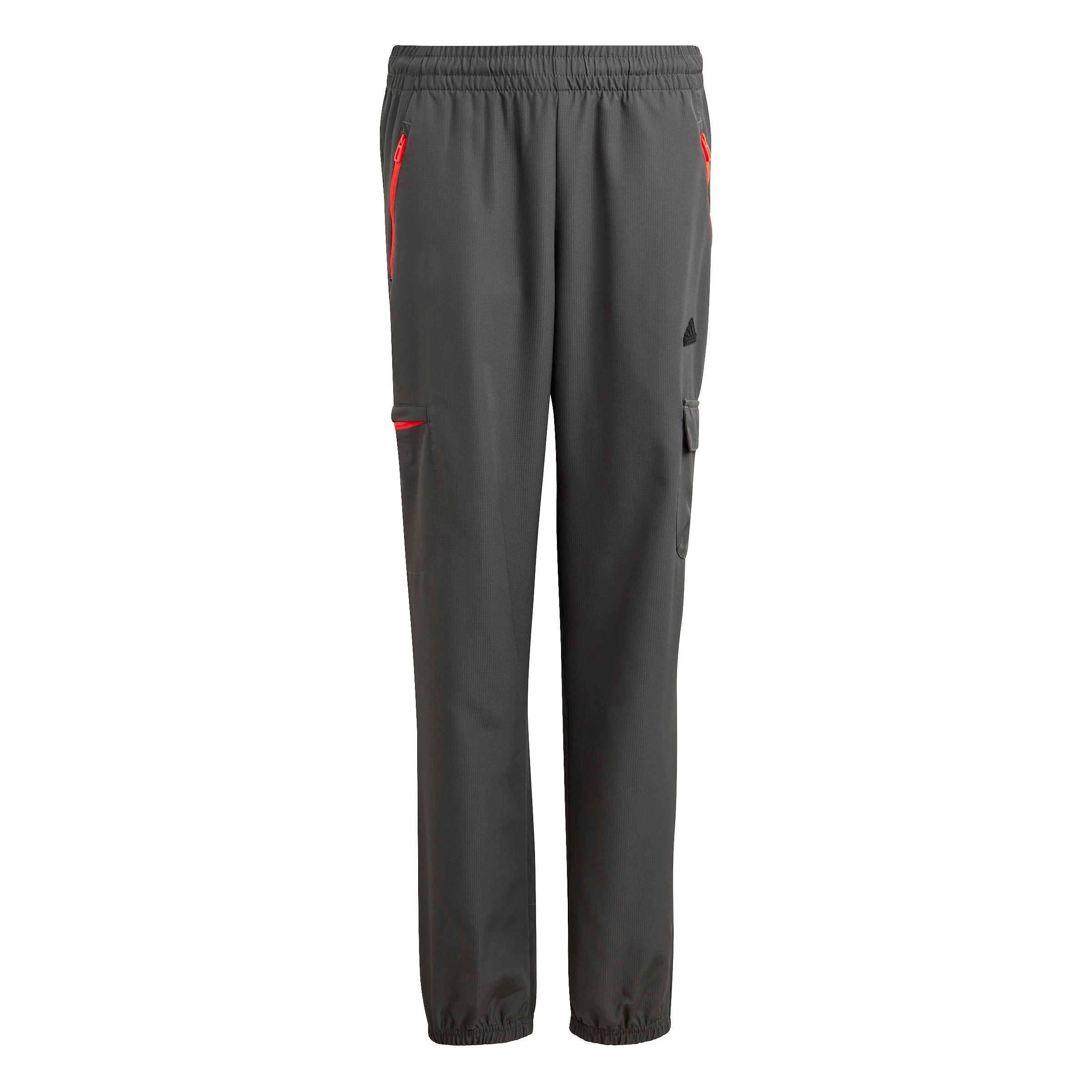 Unisex Kids City Escape Woven Cargo Pocket Tracksuit Bottoms, Grey, , large image number 0