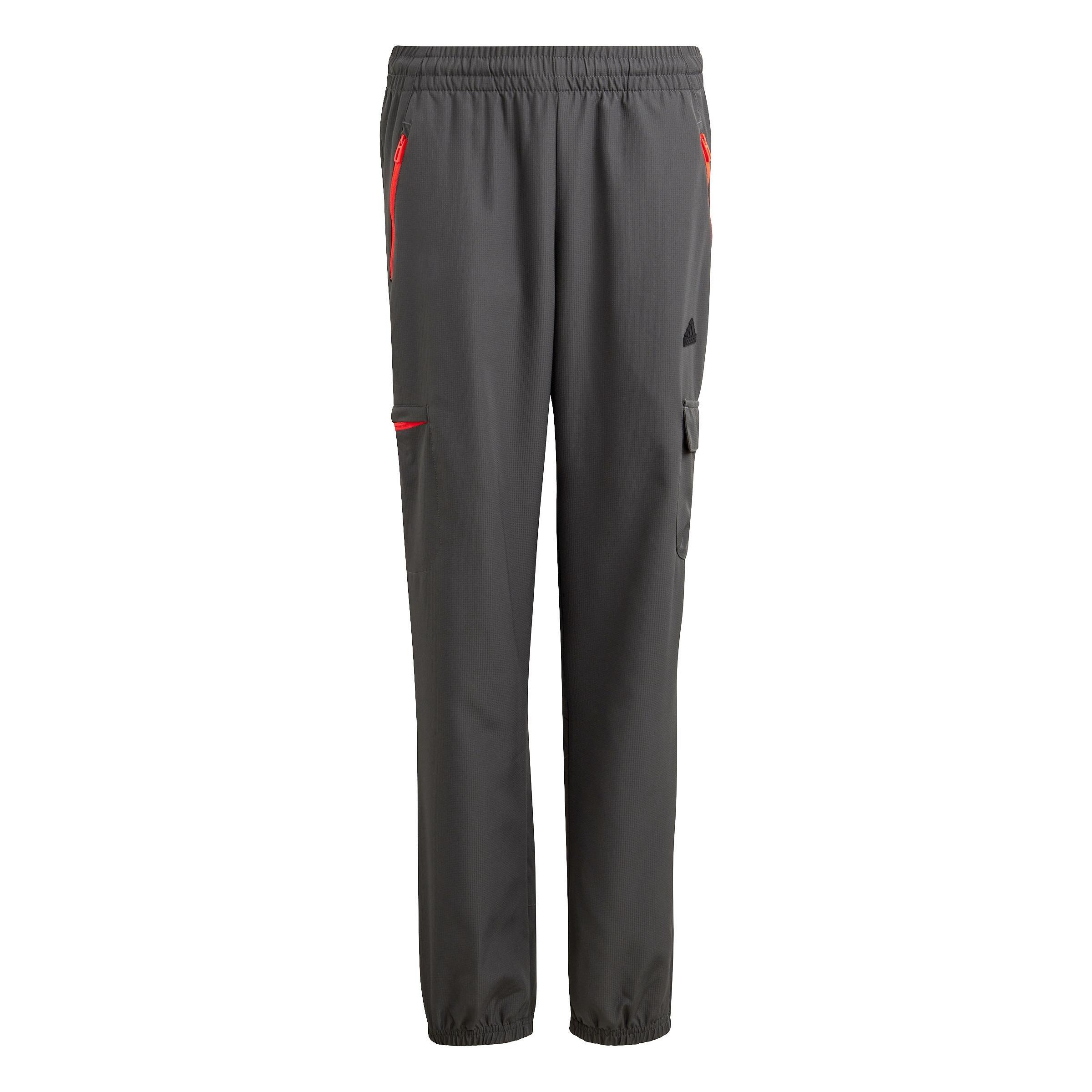 Unisex Kids City Escape Woven Cargo Pocket Tracksuit Bottoms, Grey, , large image number 1