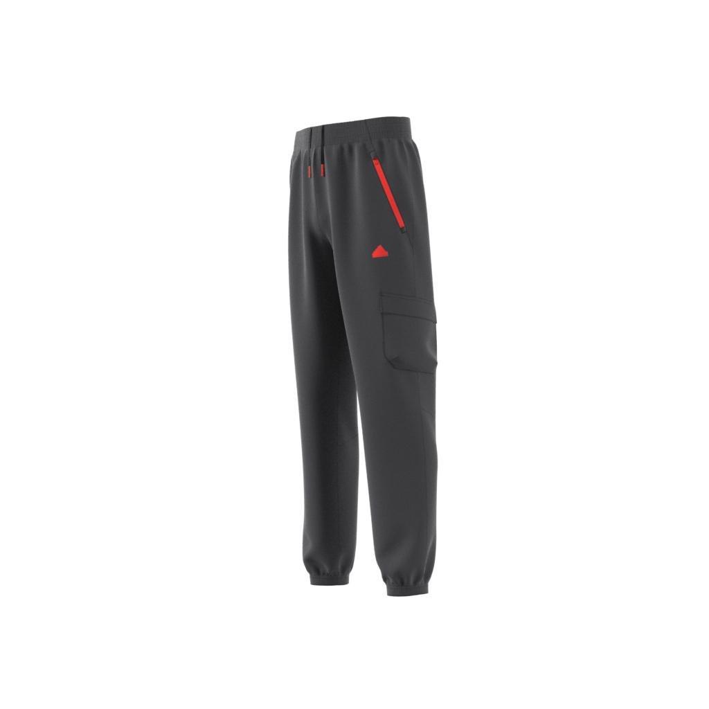Unisex Kids City Escape Woven Cargo Pocket Tracksuit Bottoms, Grey, , large image number 7