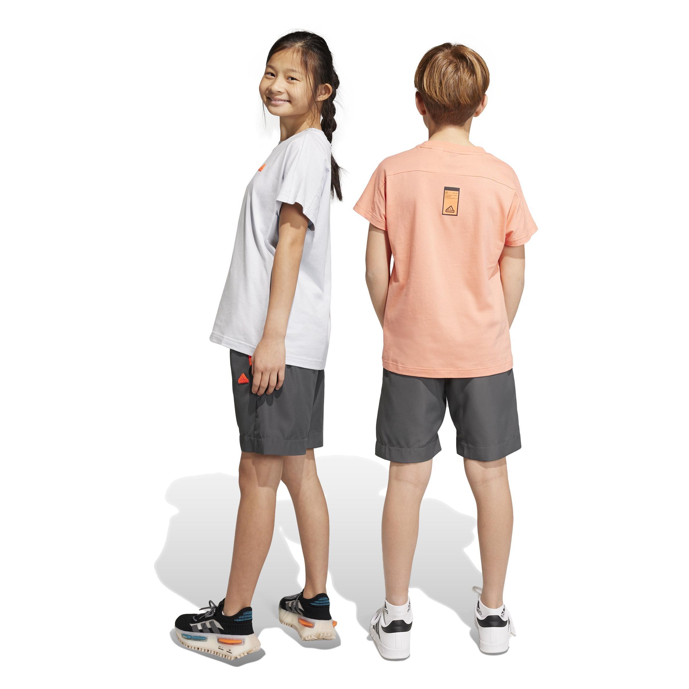 Unisex Kids City Escape Casual Adjustable Woven Shorts, Grey, , large image number 3