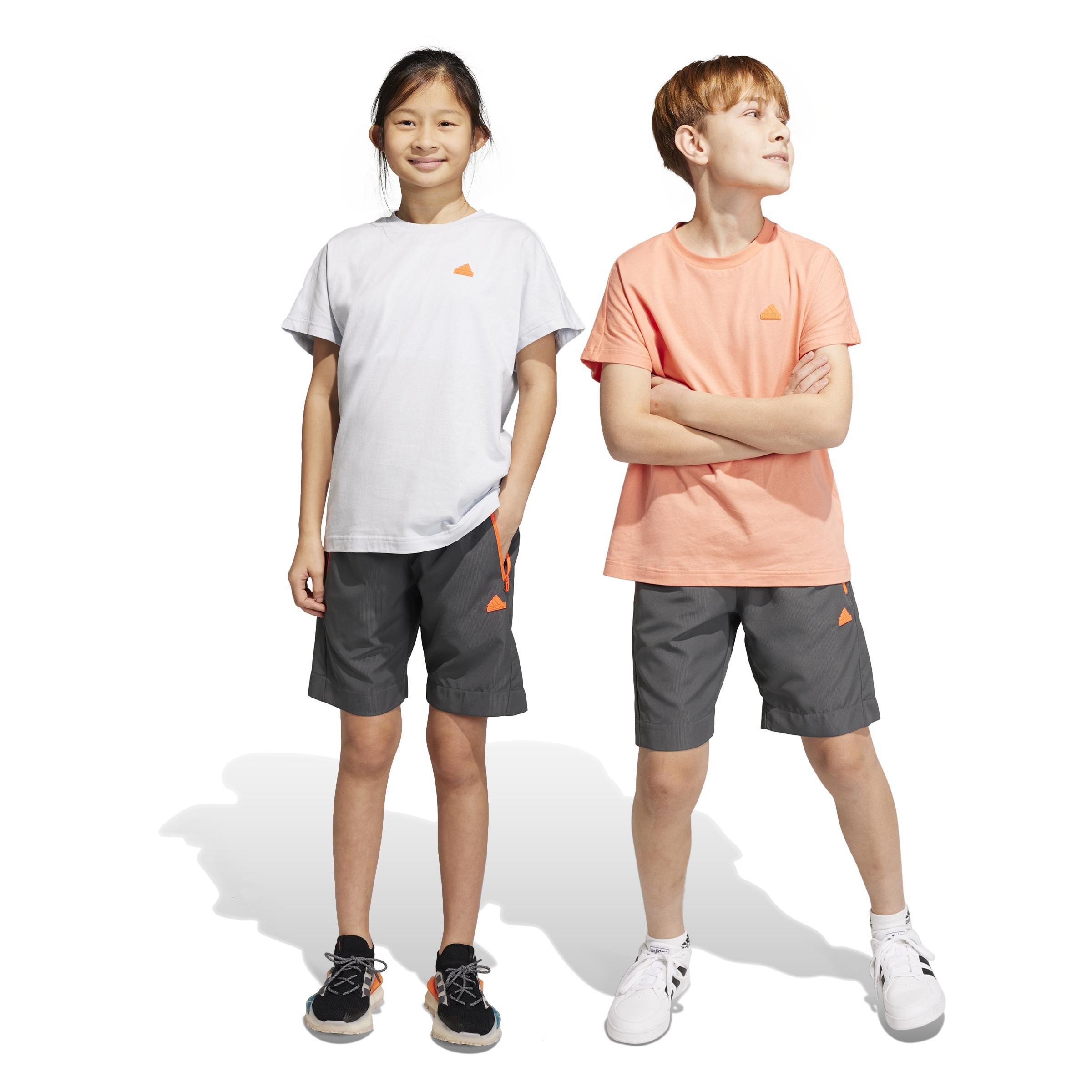 Unisex Kids City Escape Casual Adjustable Woven Shorts, Grey, A901_ONE, large image number 13